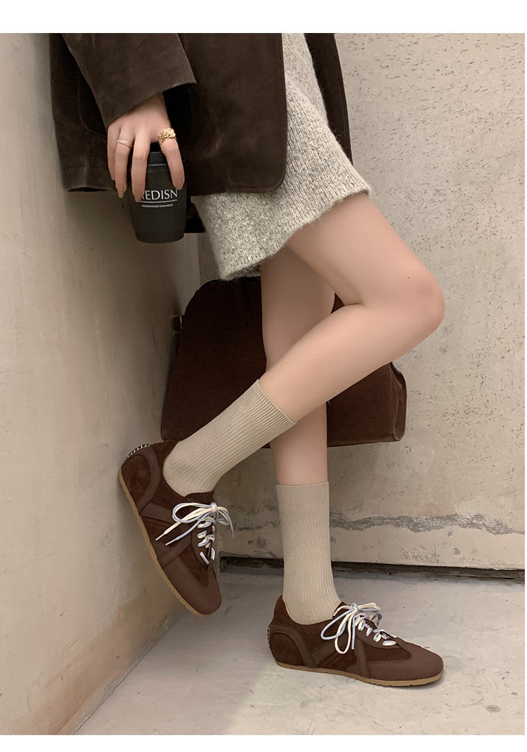 Karin Luna In Stock Spot Goods Casual Style Suede Lace-Up Height-Increasing Popular Single Shoes