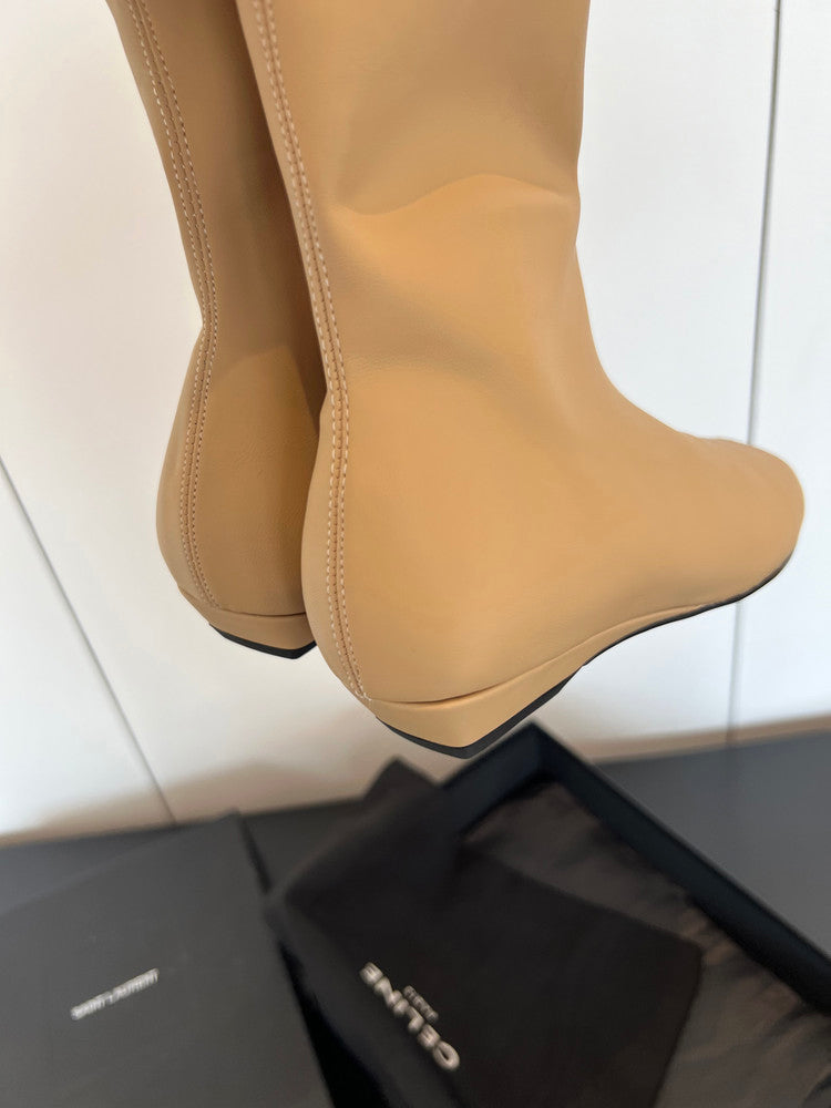 Karin Luna In Stock Spot Goods Round Toe Basic Stretch Slim Short Boots