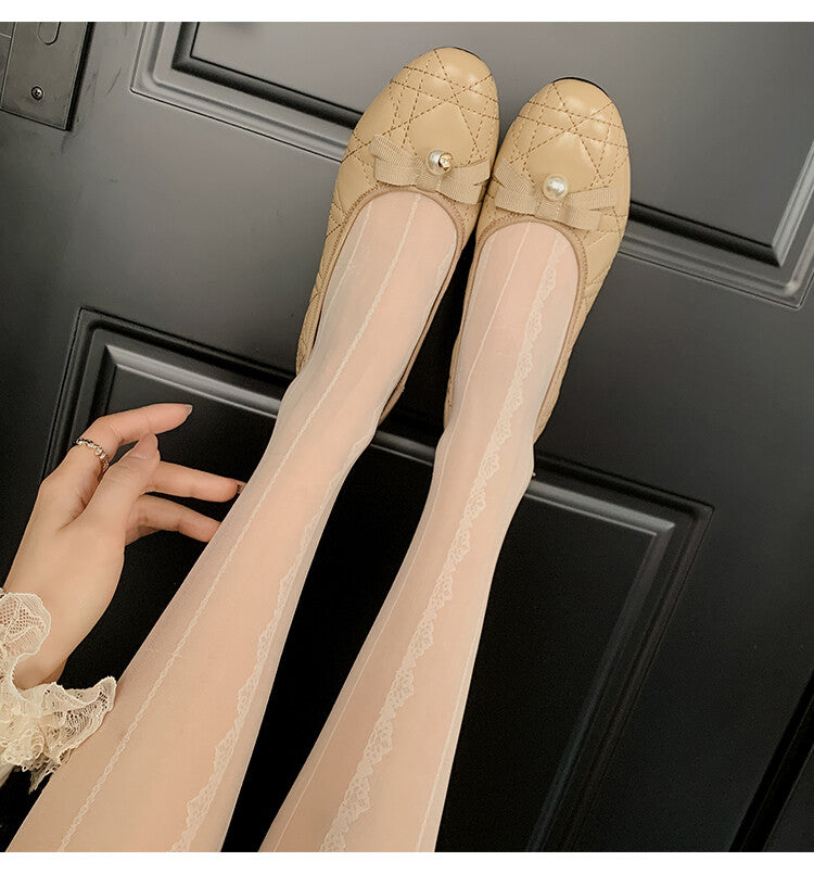 Karin Luna In Stock Spot Goods  Dior's popular retro flat rhombus-pattern granny shoes First Layer Sheepskin Full leather inside and out