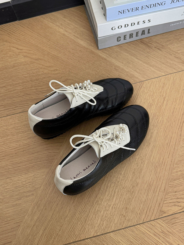 Karin Luna Casual Shoes Series~  In stock Xiaohongshu Hot-Selling Lace-Up Thick-Soled Deep Mouth Single Shoes