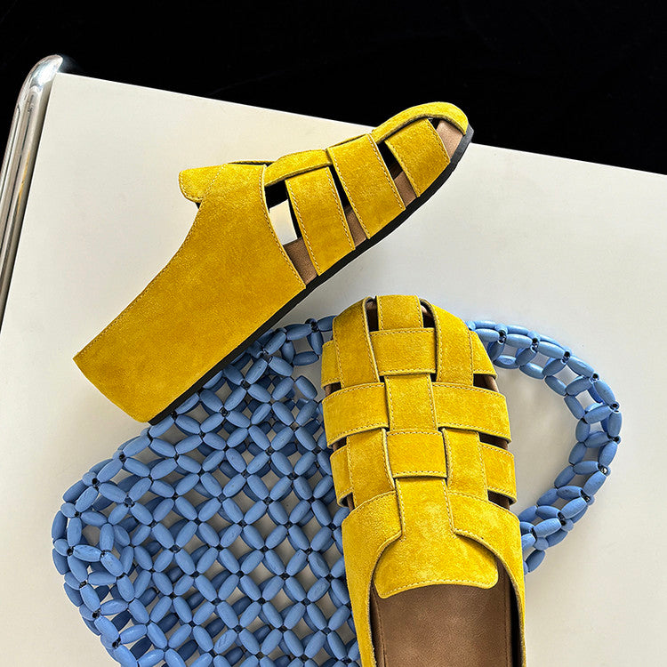 Karin Luna Full Layer Inside and Out~Basic Versatile Perforated Round Toe Birkenstock Slippers