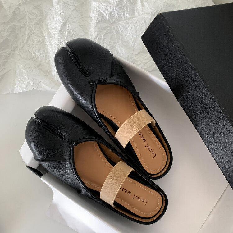 Karin Luna Classic Split-Toe Shoes  Explosive Pattern One-Strap Mary Jane Height-Increasing Full Leather Closed-Toe Slippers
