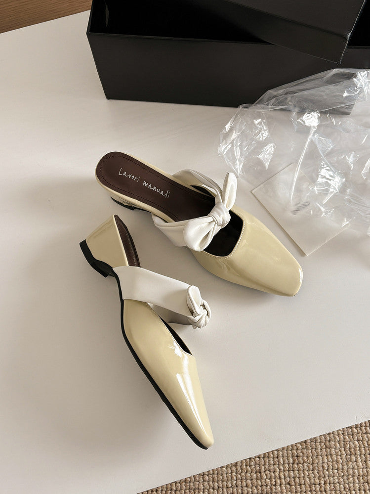 Karin Luna In Stock In Stock  Fluffy feel Bowknot Closed-Toe Slippers