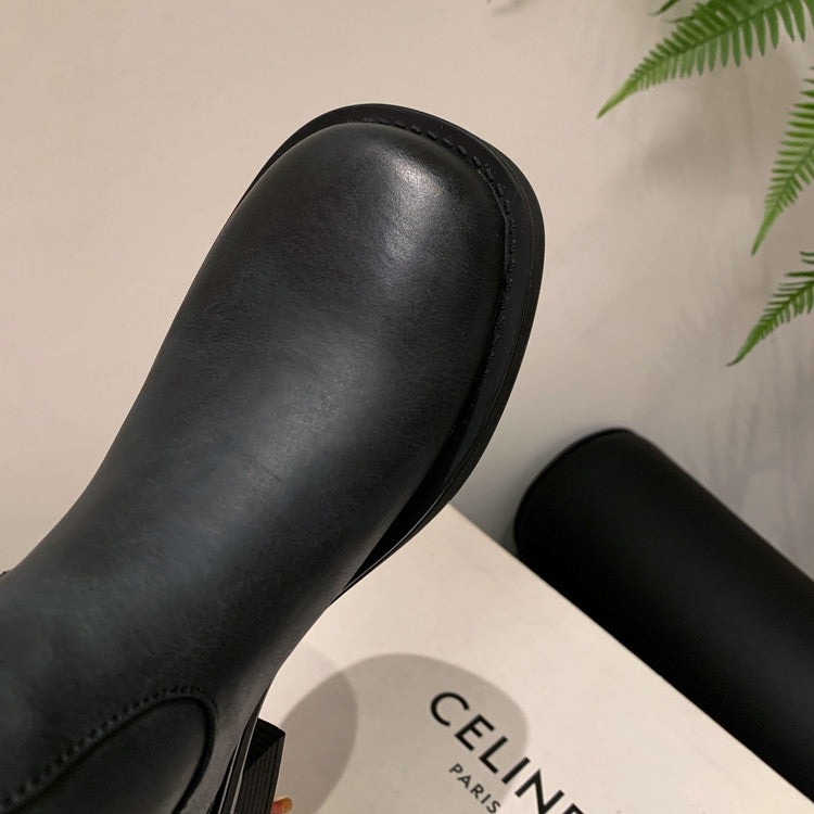 Karin Luna In Stock In Stock Thigh Circumference Belt Buckle Thick Sole Rider Boots