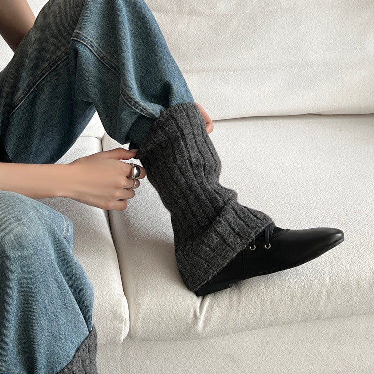 Karin Luna Round Toe Internal Height Increase Lace-up Ankle Boots