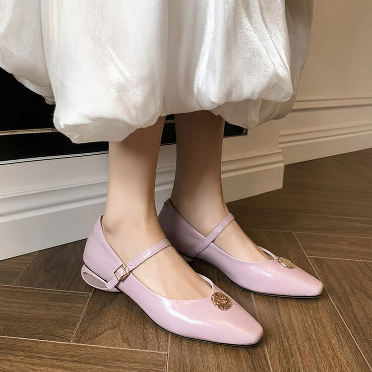 Karin Luna Camellia Story~In stock  Full Leather Shallow Mouth Single Shoes
