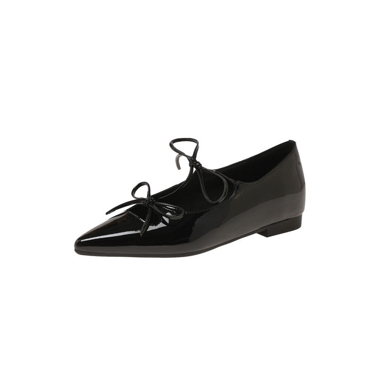 Karin Luna In Stock Spot Goods  Hot-selling Element Bowknot Square Toe Pointed Toe Single Shoes