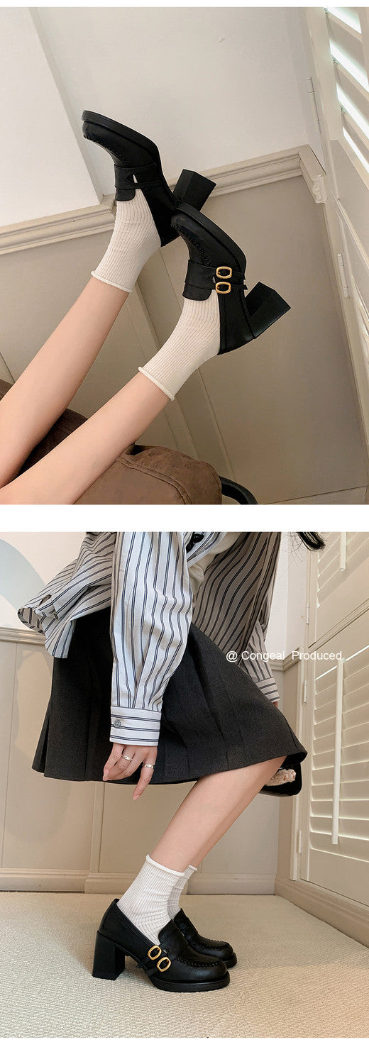 Karin Luna Bestseller Hot-Selling Derivative Edition Self-contained Strap Buckle Casual Loafers