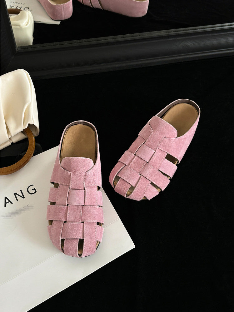 Karin Luna Full Layer Inside and Out~Basic Versatile Perforated Round Toe Birkenstock Slippers