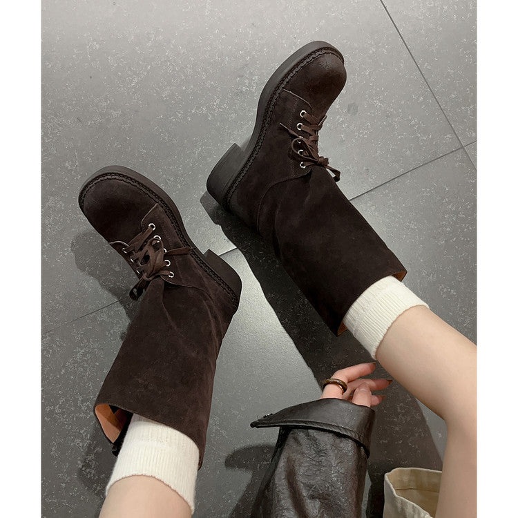 Karin Luna Bestseller Large Tube Thick Sole Martin Boots with Belt Buckle