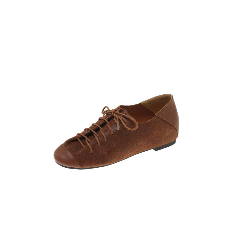 Karin Luna In Stock In Stock   Xiaohongshu Hot-Selling Lace-Up Round-Toe Deep Mouth Single Shoes