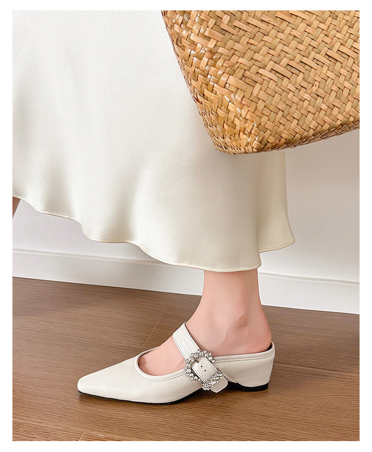 Karin Luna In Stock Spot Goods Full Layer Rhinestone Exquisite Closed-Toe Slippers