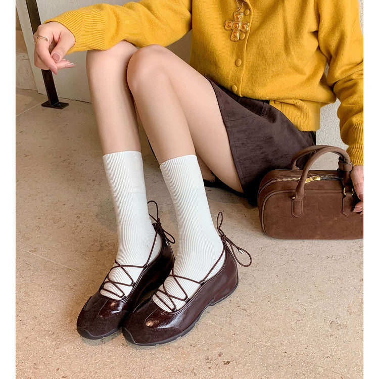 Karin Luna Basic Versatile British Style Casual Lace-up Flats