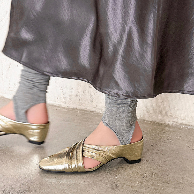 Karin Luna In Stock In Stock Basic Elegant Fairy Style Small Square Toe Sheepskin Slippers