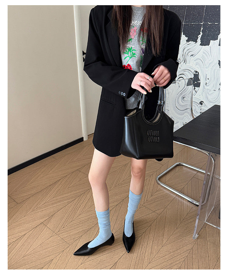 Karin Luna In Stock Spot Goods Classic three-color pointed toe metal heel shoes
