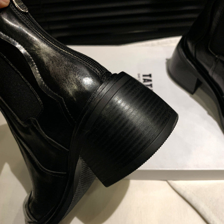Karin Luna In Stock Spot Goods  Round Toe Stretch Round Toe Chelsea Short Boots