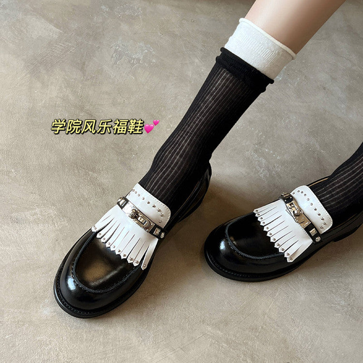 Karin Luna Casual Shoes Series~ Spot Goods Spot Goods Hot-selling Tassel Element Small Gold Buckle Single Shoes