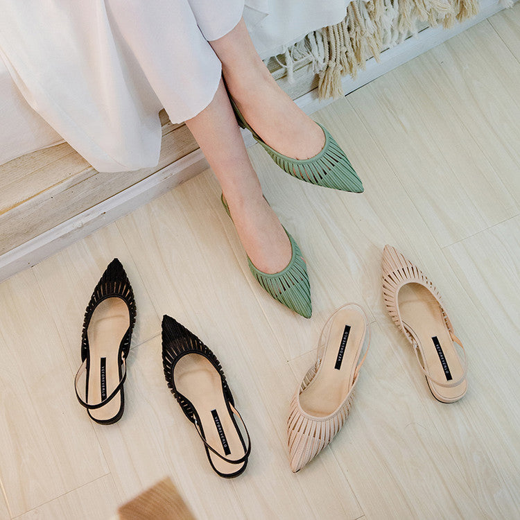 Karin Luna Bestseller Spot Goods French Retro Style Thin Strap Flat Heel Closed Toe Slippers