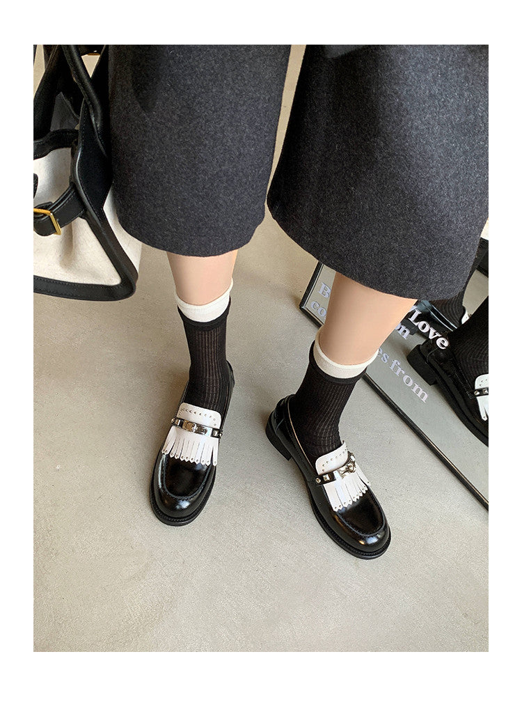 Karin Luna Casual Shoes Series~ Spot Goods Spot Goods Hot-selling Tassel Element Small Gold Buckle Single Shoes