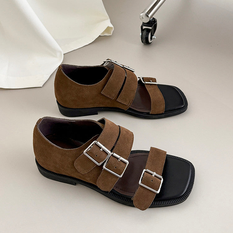 Karin Luna In Stock Spot Goods   Casual Belt Buckle Thick-soled Versatile Sandals