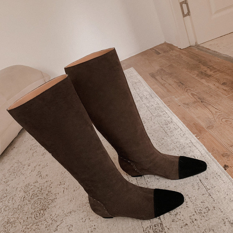 Karin Luna Color Block Inner Height Increase Mid-Calf Boots