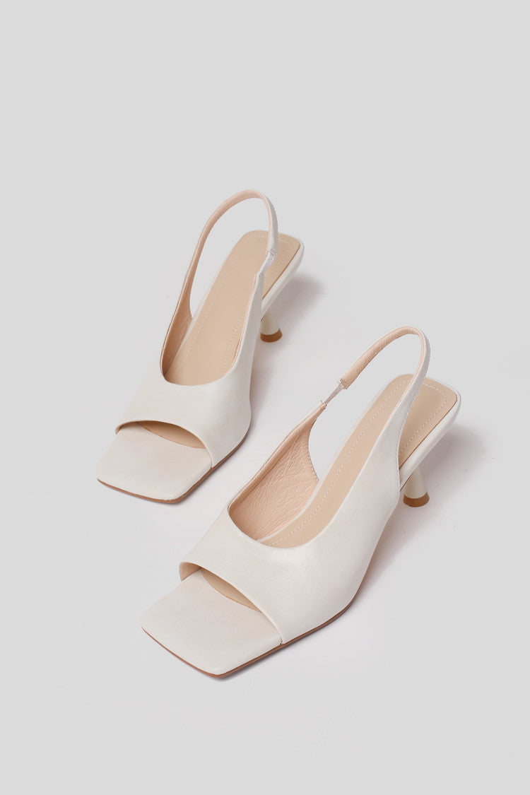Karin Luna Classic Style Square Toe Open Toe French Retro Sandals