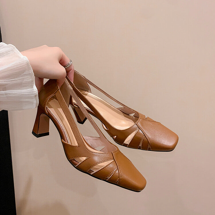 Karin Luna Hot-Selling Retro Big Item Big Goods Available for sale all seasons French-style Hollow Out Single Shoes Full leather inside and out