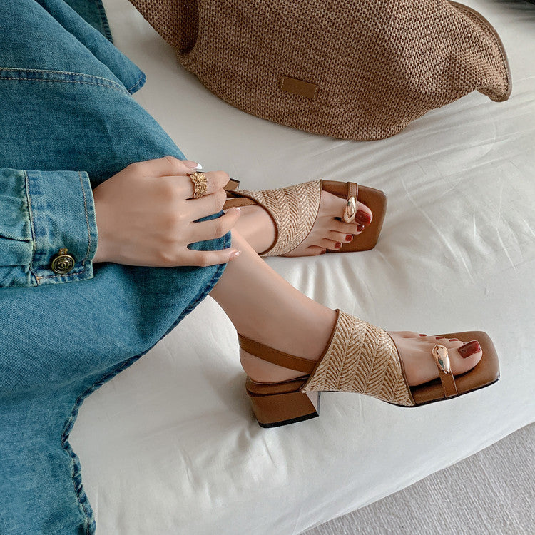 Karin Luna In Stock In Stock  Hot-selling Vacation Style  Basic Versatile Woven Style Sandals