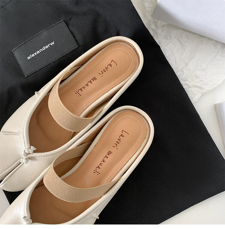 Karin Luna Classic Split-Toe Shoes  Explosive Pattern One-Strap Mary Jane Height-Increasing Full Leather Closed-Toe Slippers