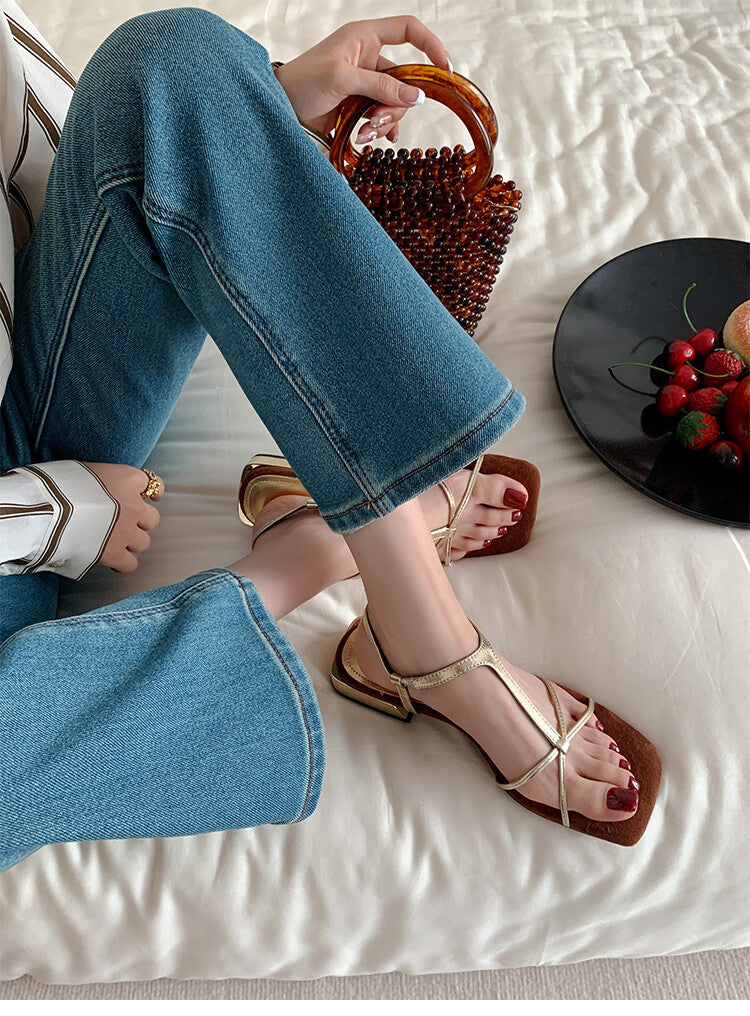 Karin Luna Bestseller Popular Featured products a Large Number of Spot Goods  Comes with data included  Thin Strap T Word Sandals