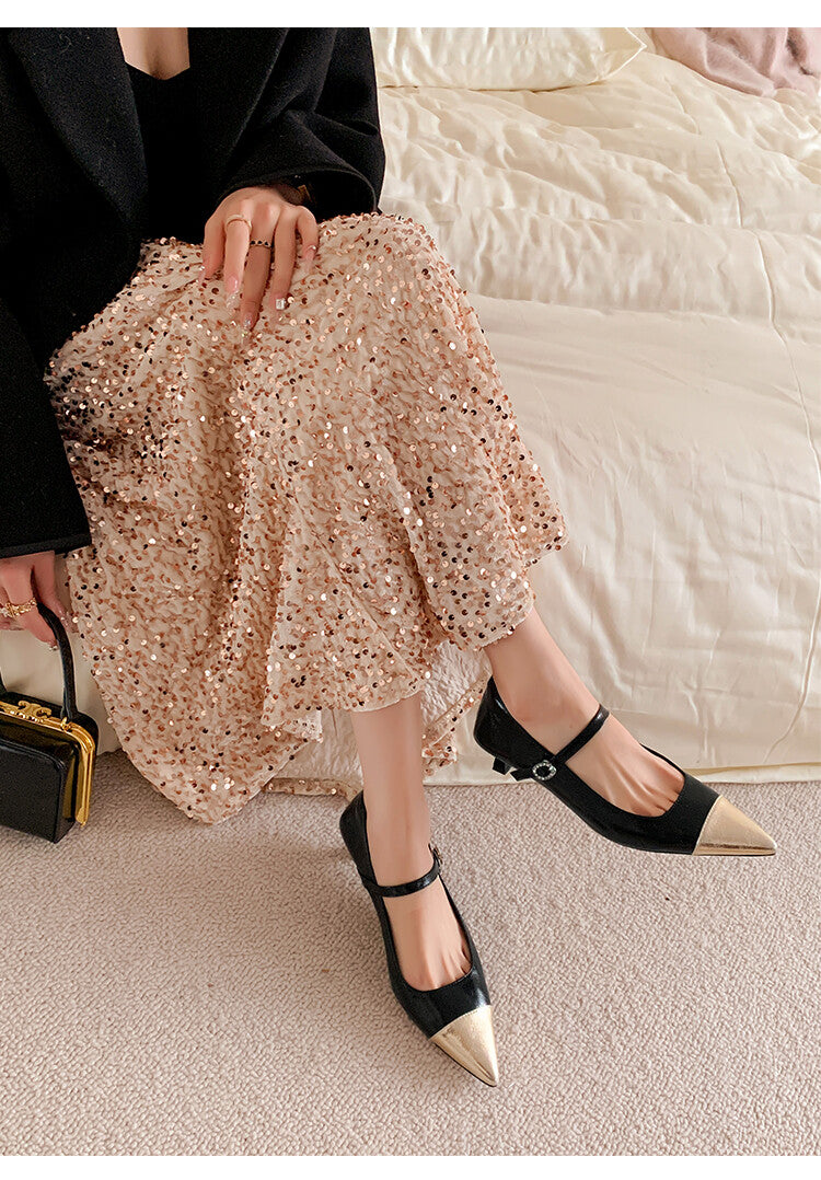Karin Luna In Stock  Spot Goods In Stock  Classic Color Block Pointed Toe Hot-Selling Elegant Stiletto Pumps