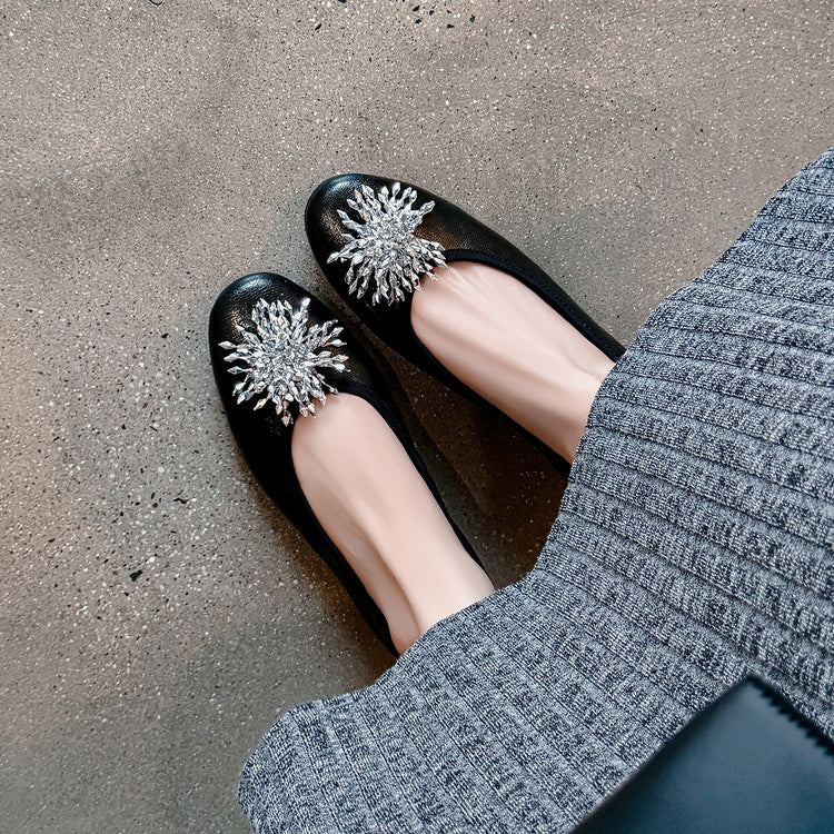 Karin Luna Full Leather Inside and Out~Gorgeous Fireworks Flat Granny Shoes