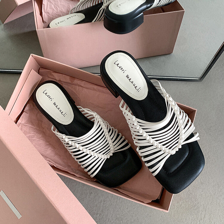 Karin Luna In Stock Spot Goods  Resort Style Handwoven Flat Sole Slippers