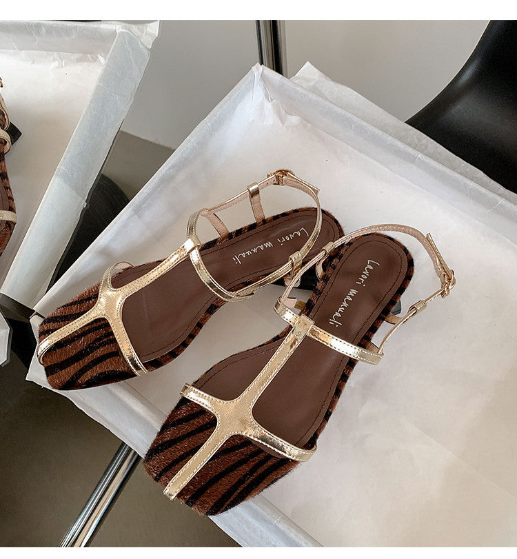 Karin Luna In Stock Spot Goods Vacation style t Strappy Open-Toe Flat Sandals