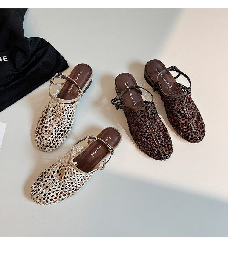 Karin Luna In Stock Spot Goods  Resort Style Series~Casual woven closed-toe flat sandals