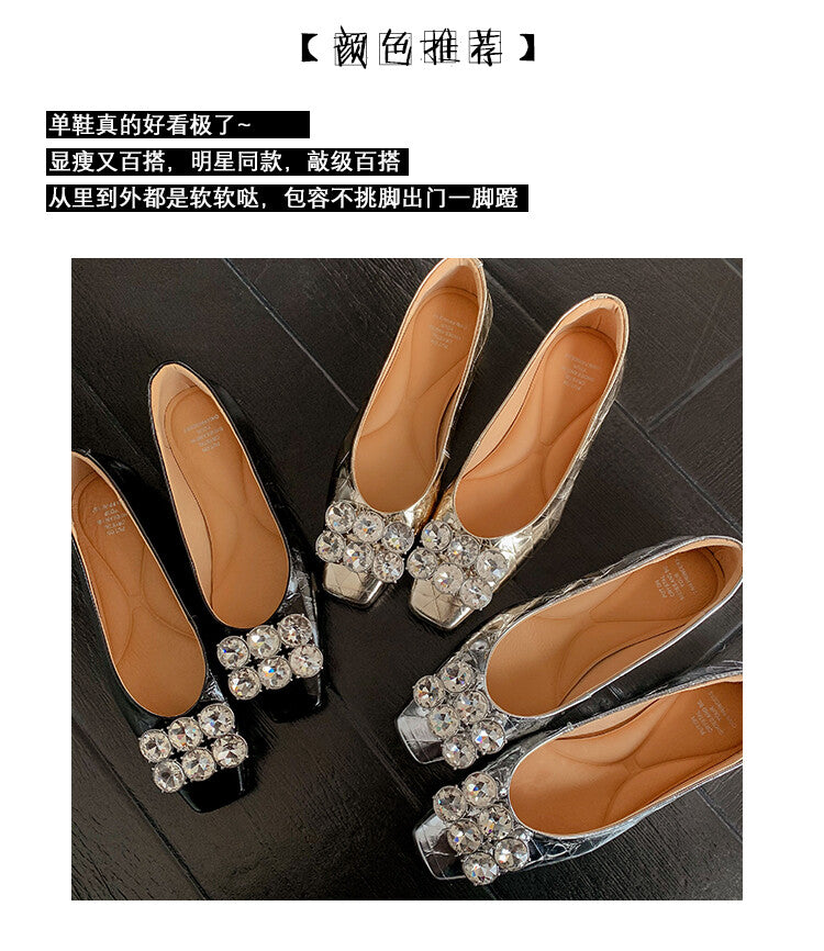Karin Luna High Quality Low Price ！Hot-selling Fasteners Full leather inside and out Trendy Plaid Fabric Super Beautiful Flat Cowhide Shoes