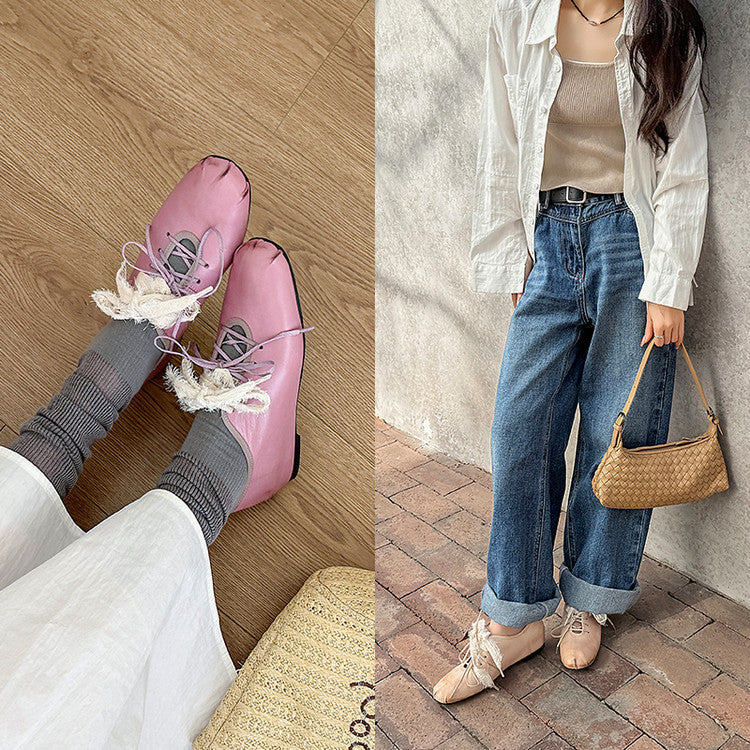 Karin Luna In Stock In Stock  Xiaohongshu Hot Sale Full Leather Round Toe Deep Mouth Single Shoes