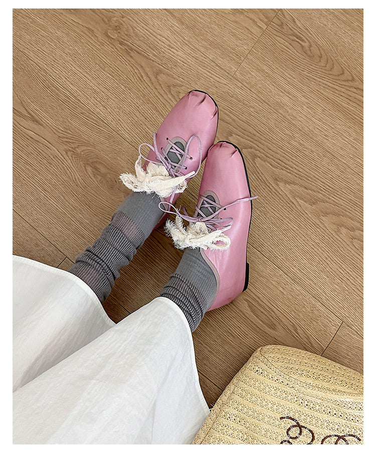 Karin Luna In Stock In Stock  Xiaohongshu Hot Sale Full Leather Round Toe Deep Mouth Single Shoes