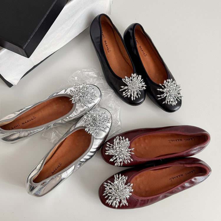 Karin Luna Full Leather Inside and Out~Gorgeous Fireworks Flat Granny Shoes