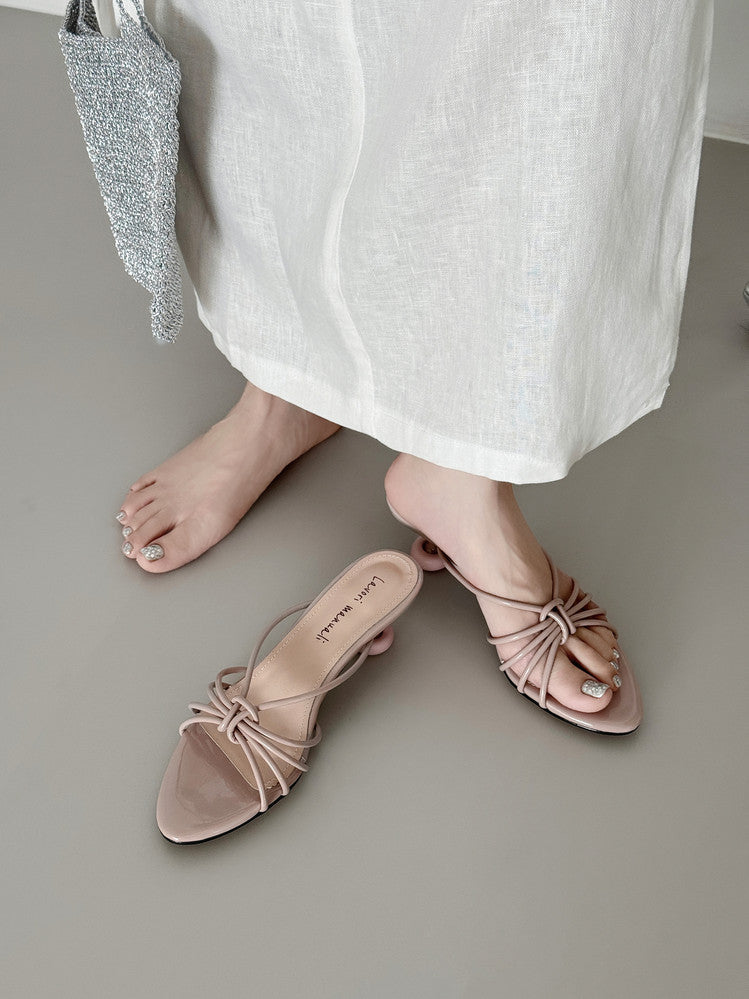Karin Luna In Stock In Stock  In Stock Round Toe Cross Hollow Round Toe Stiletto Slippers
