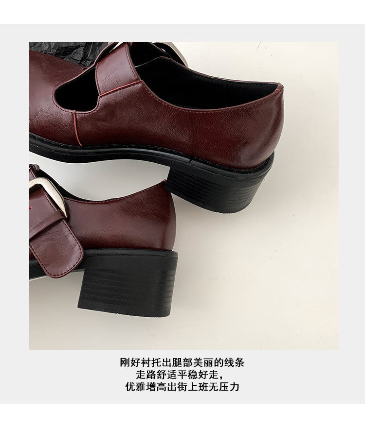 Karin Luna In Stock Spot Goods round Head t Round Toe British Style Single Shoes