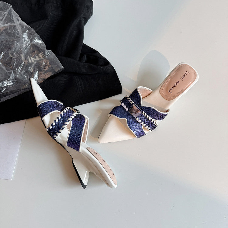 Karin Luna Fish Skin Series~Minimalist Pointed Toe Hot-Selling Unique Heel Slippers