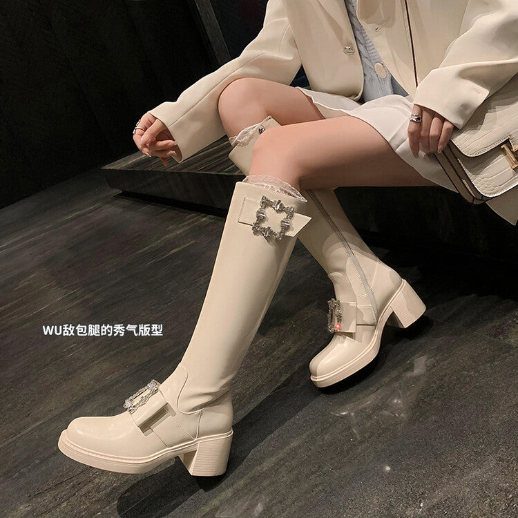 Karin Luna has prepared stock  Custom Large Square Buckle Bowknot Fastener Elegant Long Boots