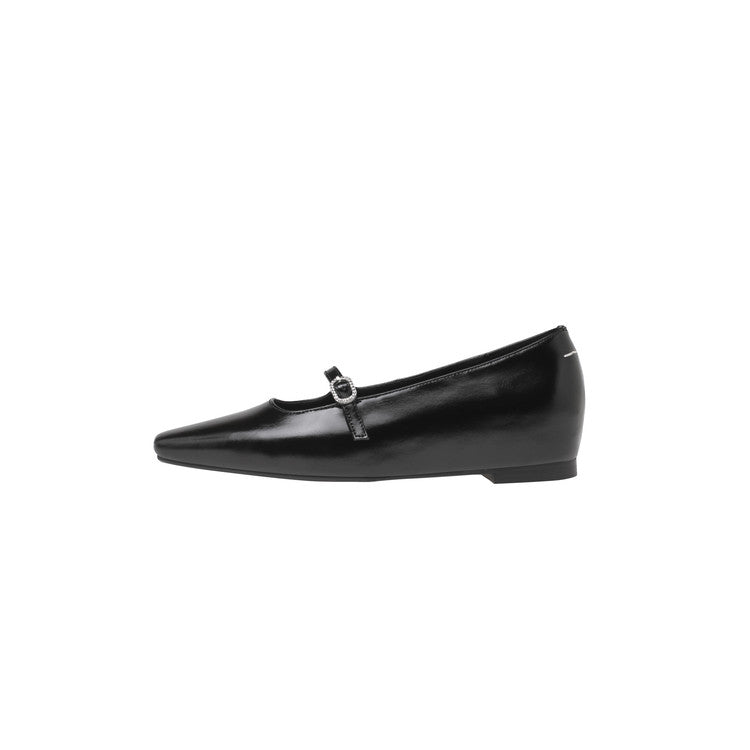 Karin Luna In Stock Spot Goods  Elegant Square-Toe One-Strap Height-Increasing Flats