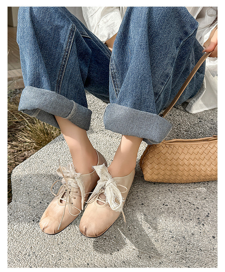 Karin Luna In Stock In Stock  Xiaohongshu Hot Sale Full Leather Round Toe Deep Mouth Single Shoes