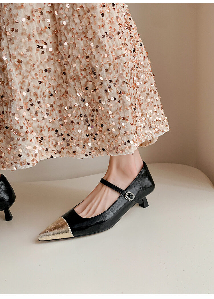 Karin Luna In Stock  Spot Goods In Stock  Classic Color Block Pointed Toe Hot-Selling Elegant Stiletto Pumps