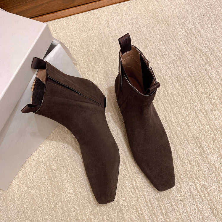 Karin Luna Design Edition Square Toe Hidden Heel Ankle Boots