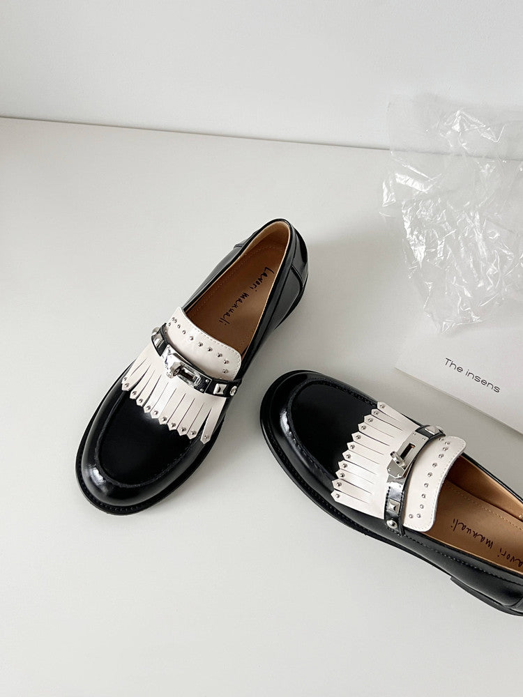 Karin Luna Casual Shoes Series~ Spot Goods Spot Goods Hot-selling Tassel Element Small Gold Buckle Single Shoes