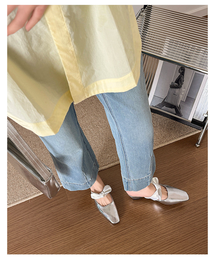 Karin Luna In Stock In Stock  Fluffy feel Bowknot Closed-Toe Slippers