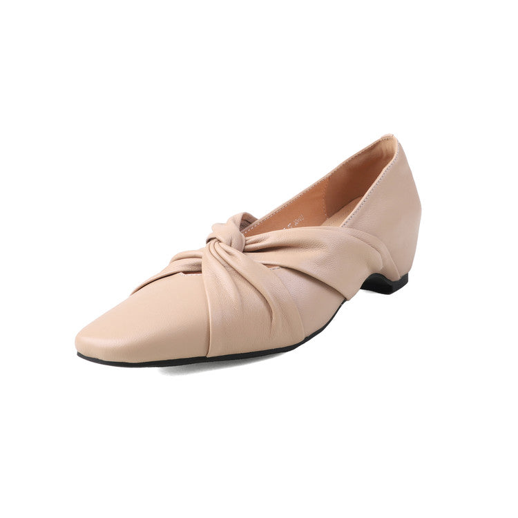 Karin Luna Cross Design Square Toe Hidden Wedge Shoes